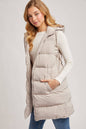 HOODED DOWN LONGLINE PUFFER VEST