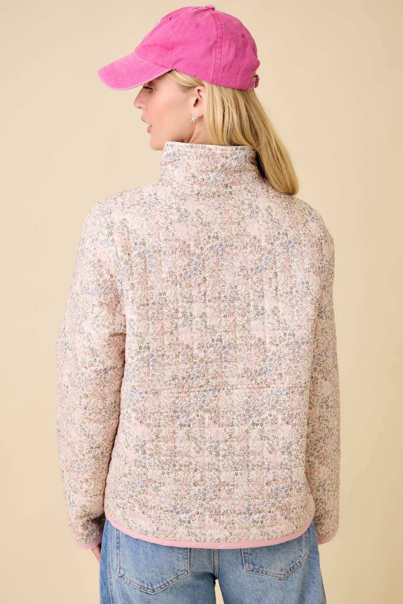 Floral Button Quilted Jacket