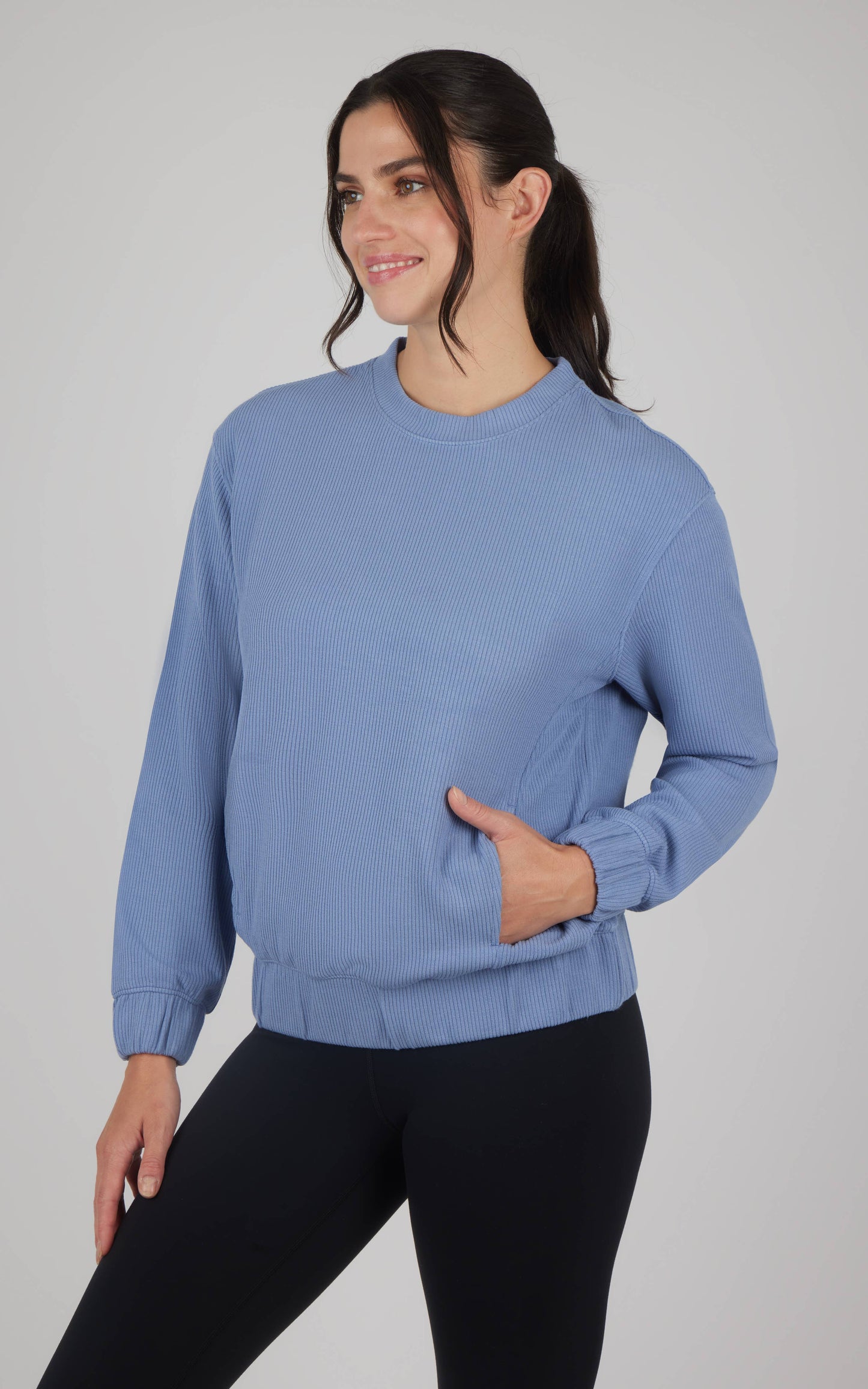 Scuba Rib Crew Neck with Pockets