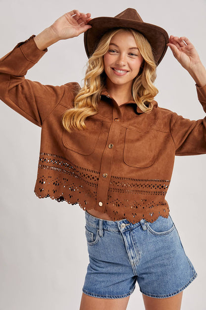 WESTERN BUTTON DOWN DIE-CUT JACKET