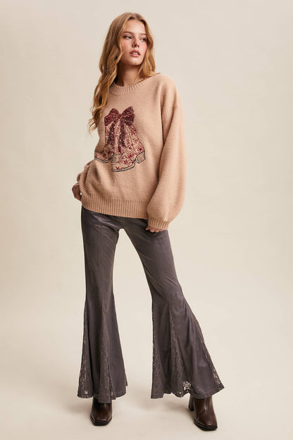 Sequin Cowboy Boot Sweater
