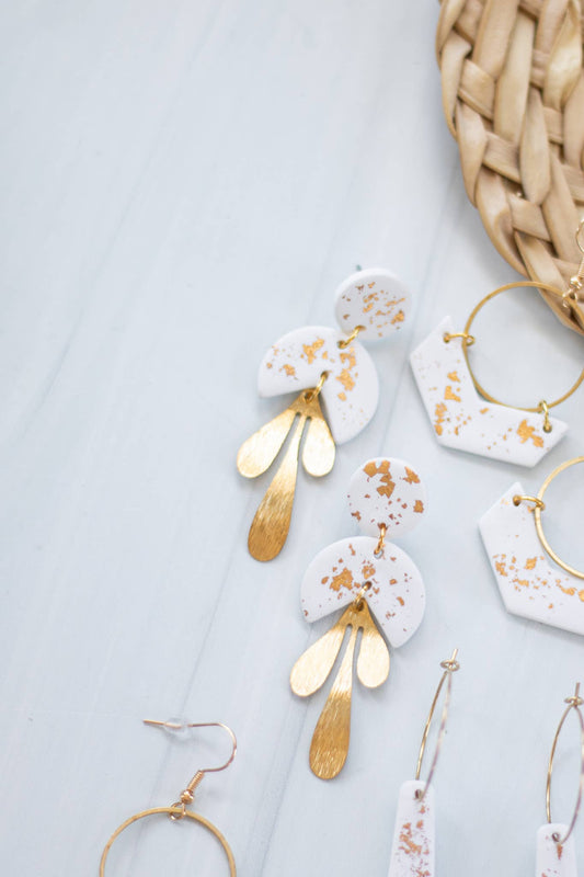 Gold Flaked Collection: Leaf drop dangles