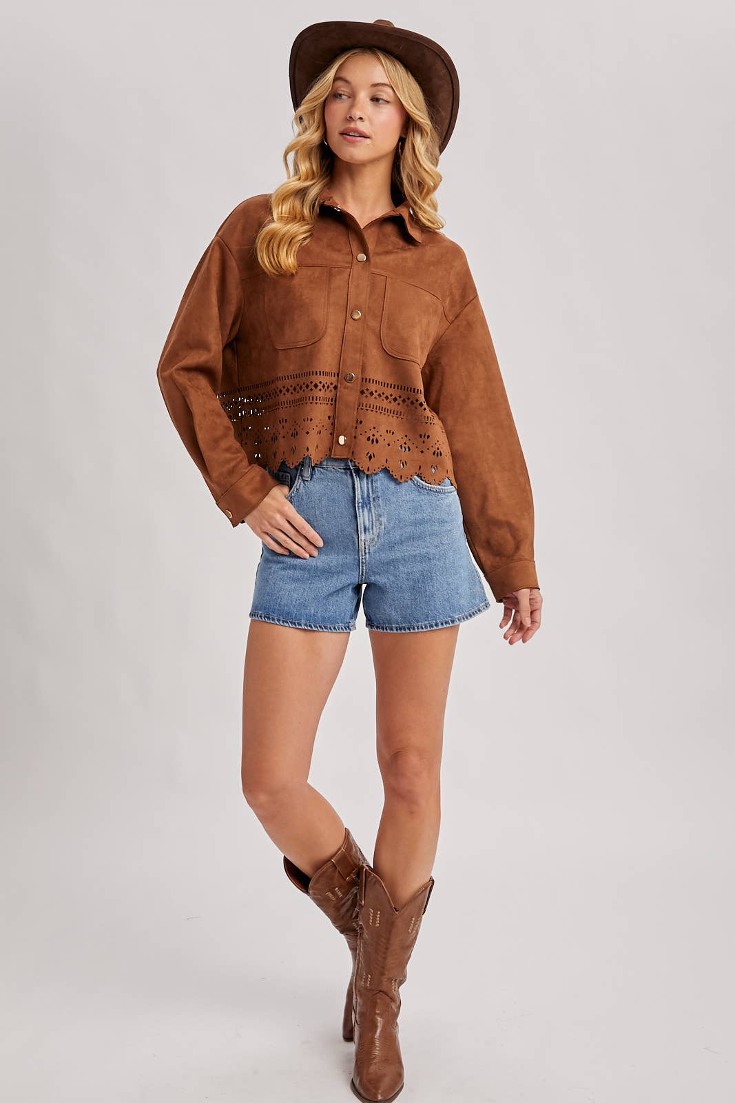 WESTERN BUTTON DOWN DIE-CUT JACKET