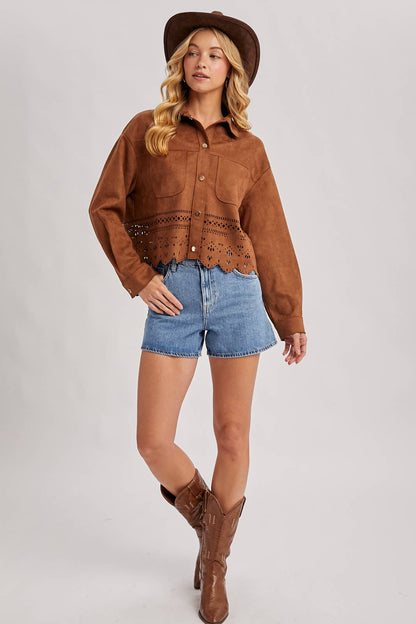 WESTERN BUTTON DOWN DIE-CUT JACKET