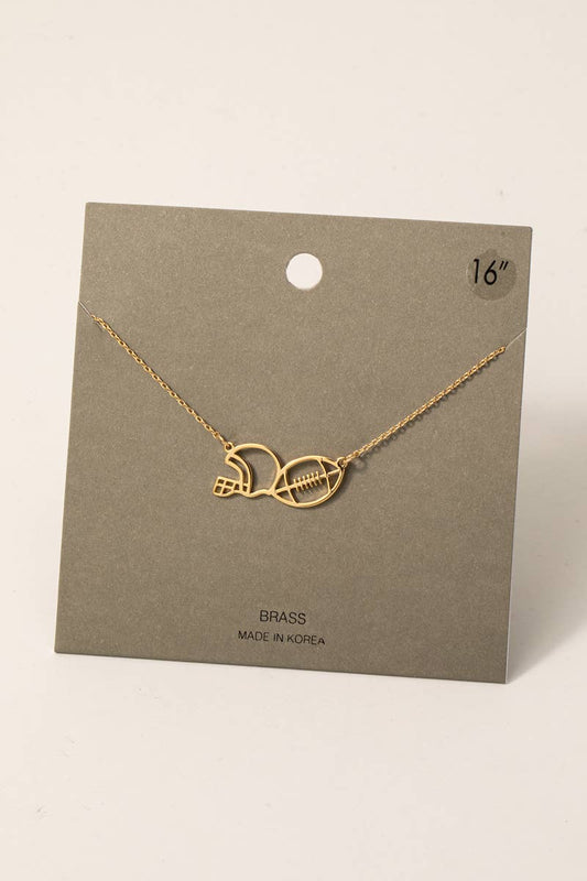Football And Helmet Pendant Necklace: G