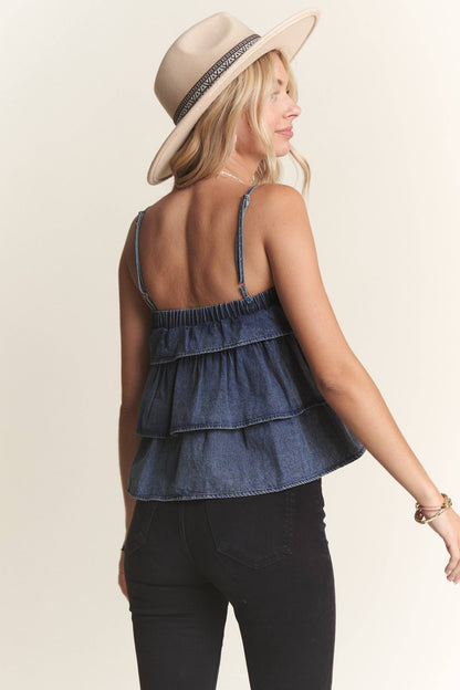 DENIM LAYERED TANK TOP
