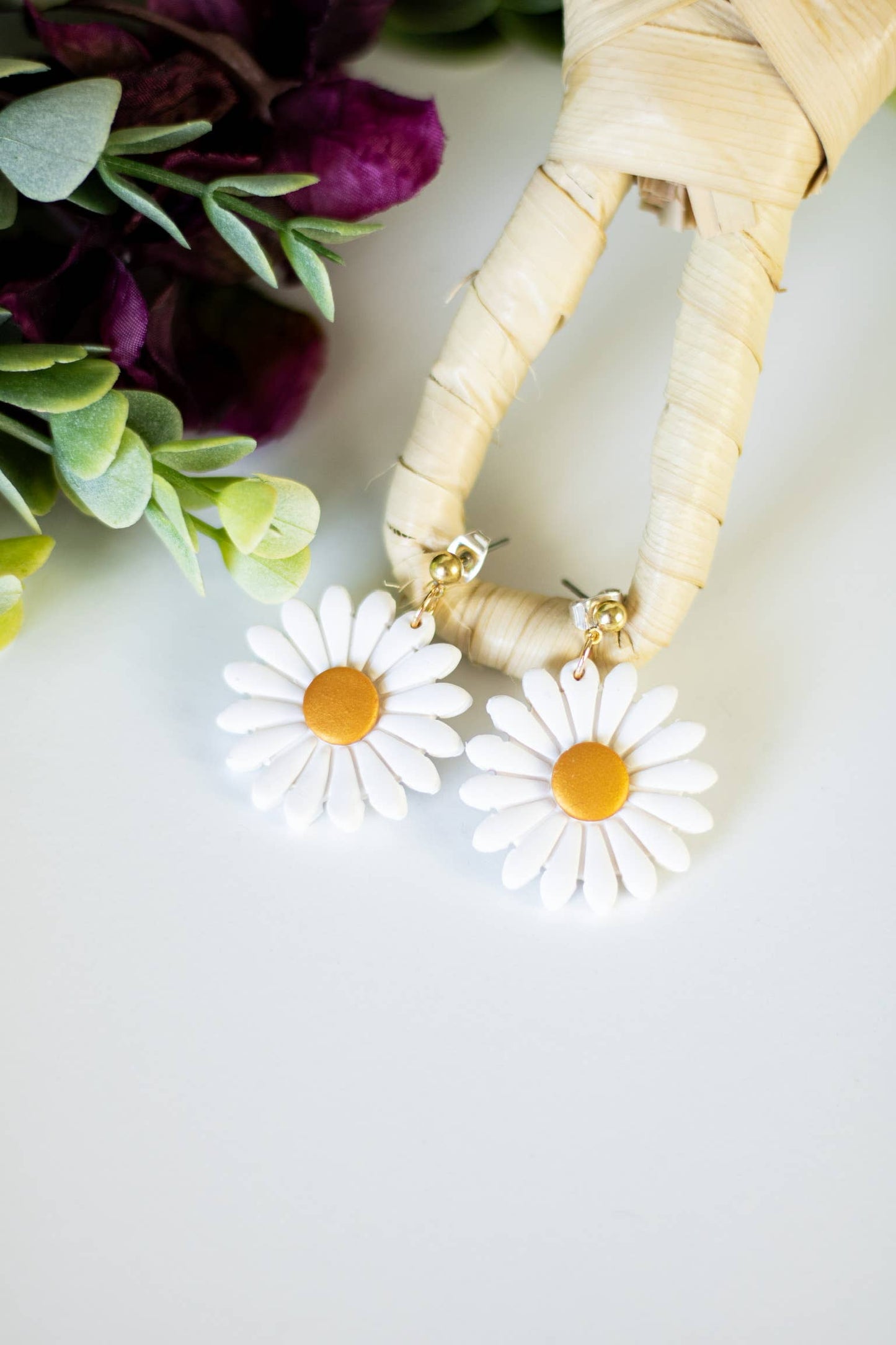 White Sunflower Dangles