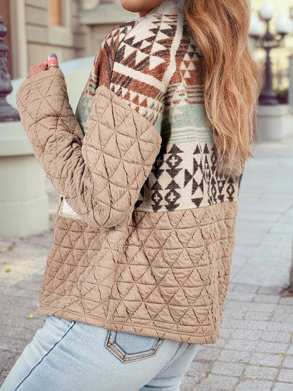 Aztec Quilted Patchwork Western Fashion Jacket