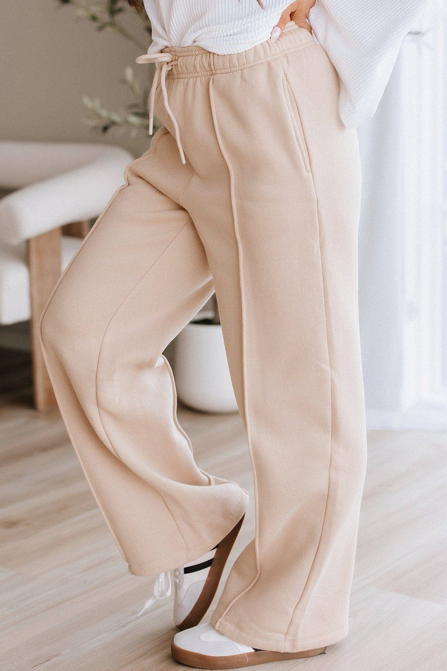 Drawstring Wide Leg Pants