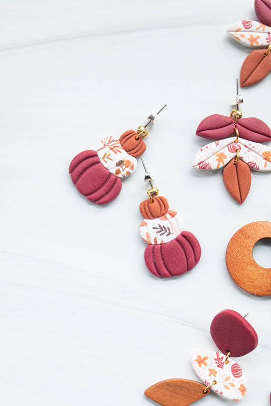 Fall Cottage Collection: Pumpkin Stack Dangles