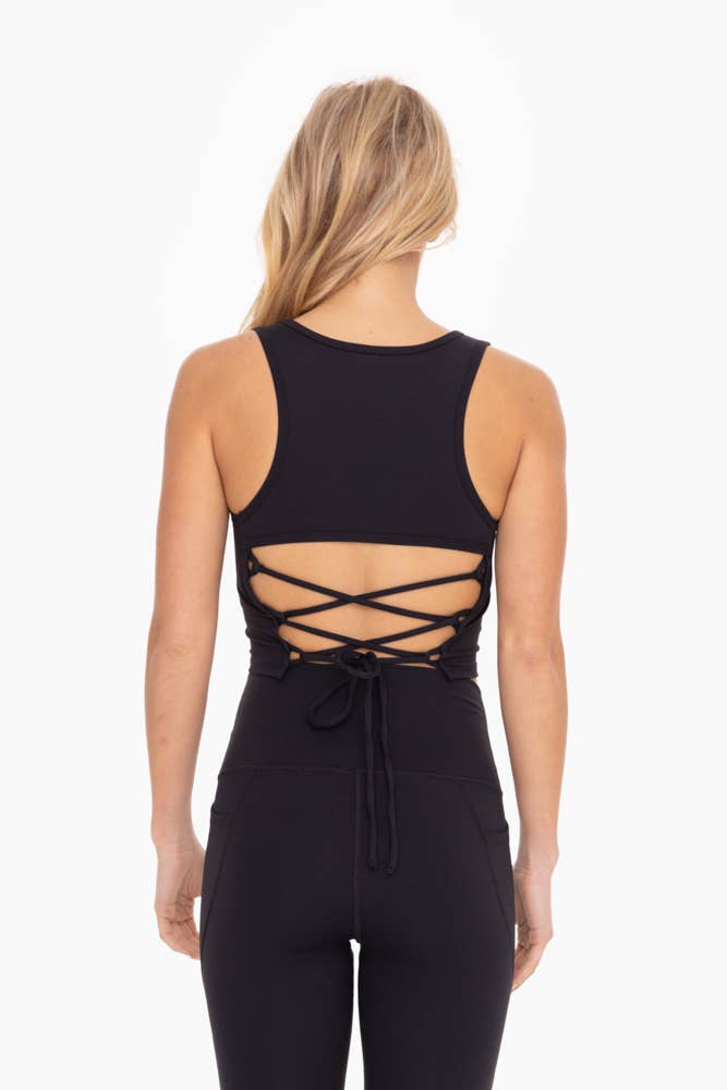 Lace Up Back Active Tank