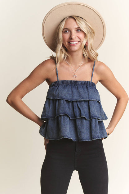 DENIM LAYERED TANK TOP