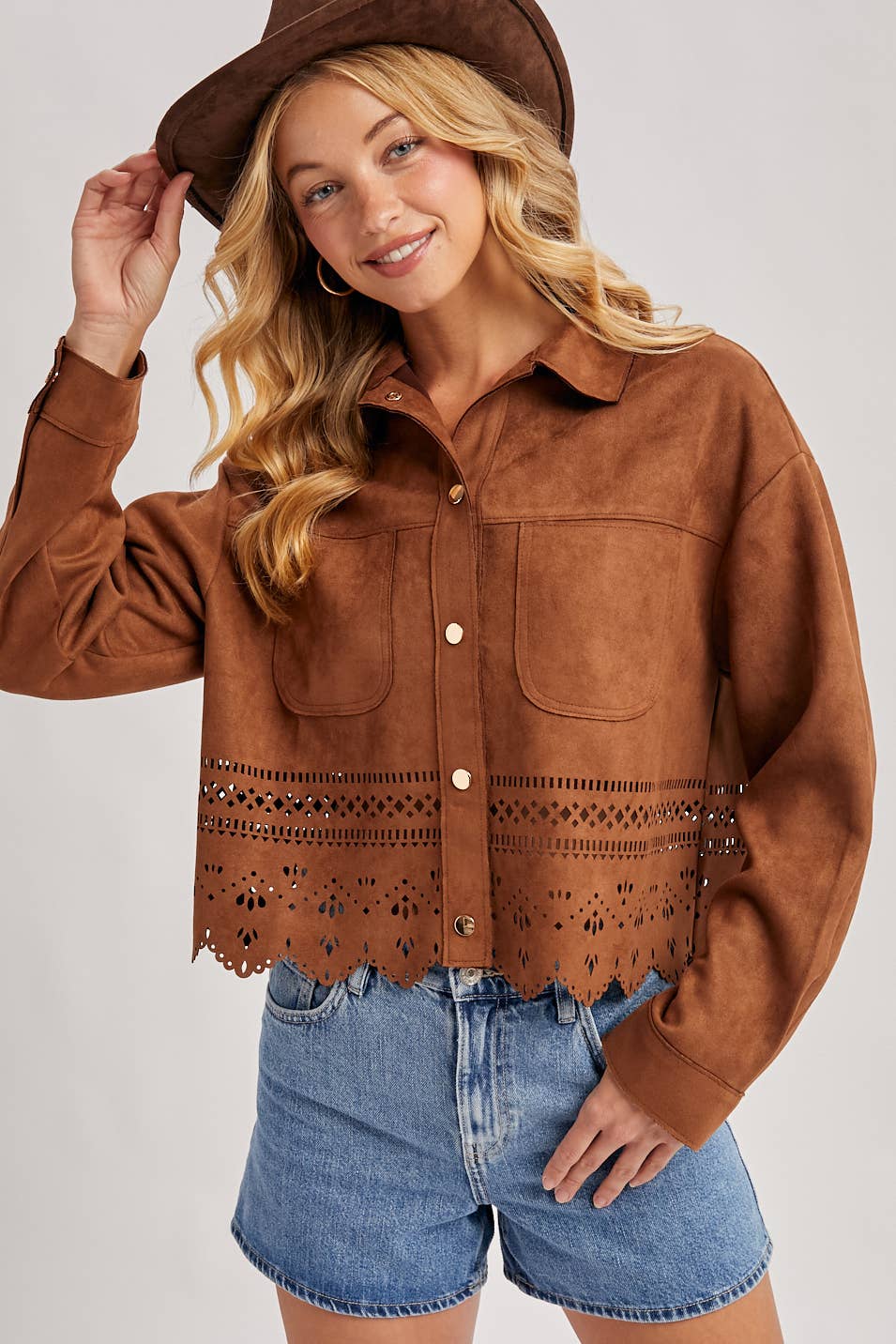WESTERN BUTTON DOWN DIE-CUT JACKET