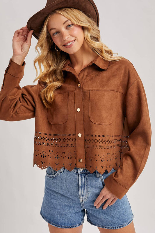 WESTERN BUTTON DOWN DIE-CUT JACKET