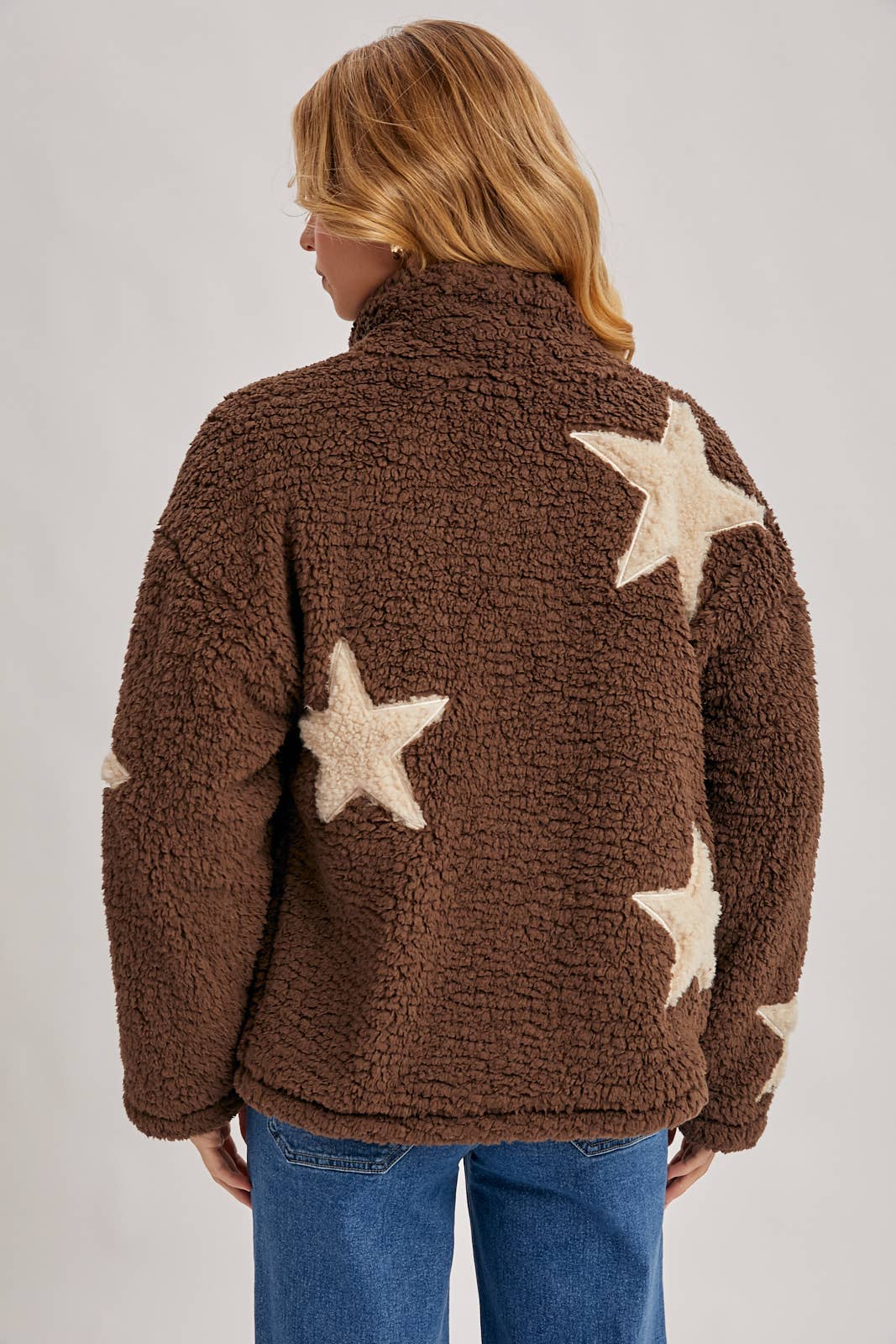 STAR-SHAPED FLEECE TEDDY JACKET