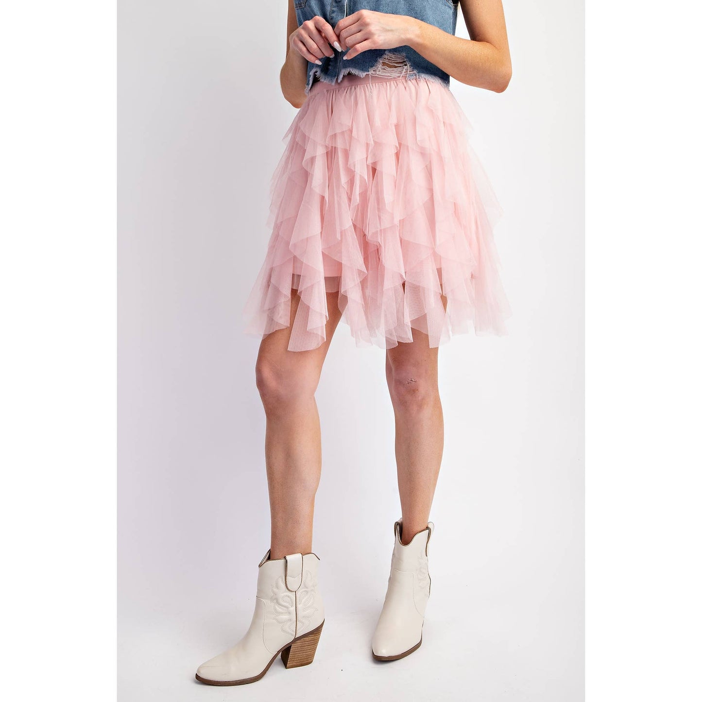 CASCADING TULLE MINI SKIRT