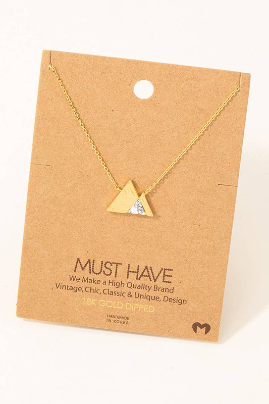 Stone Mountain Pendant Necklace: WH