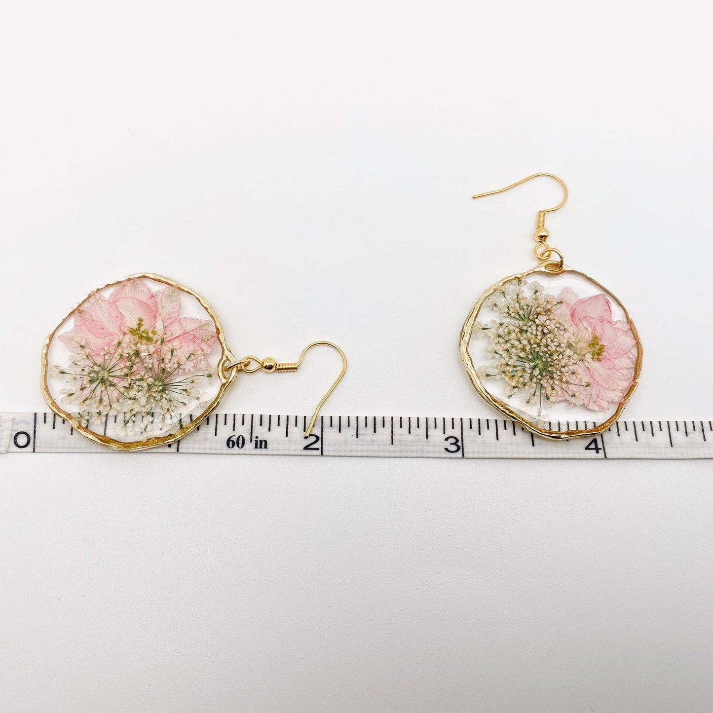 Delphinium & Queen Anne's Lace Flower Earrings