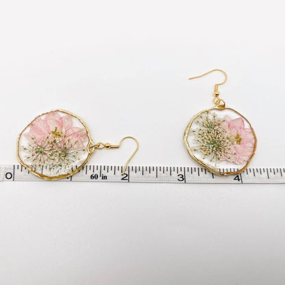 Delphinium & Queen Anne's Lace Flower Earrings