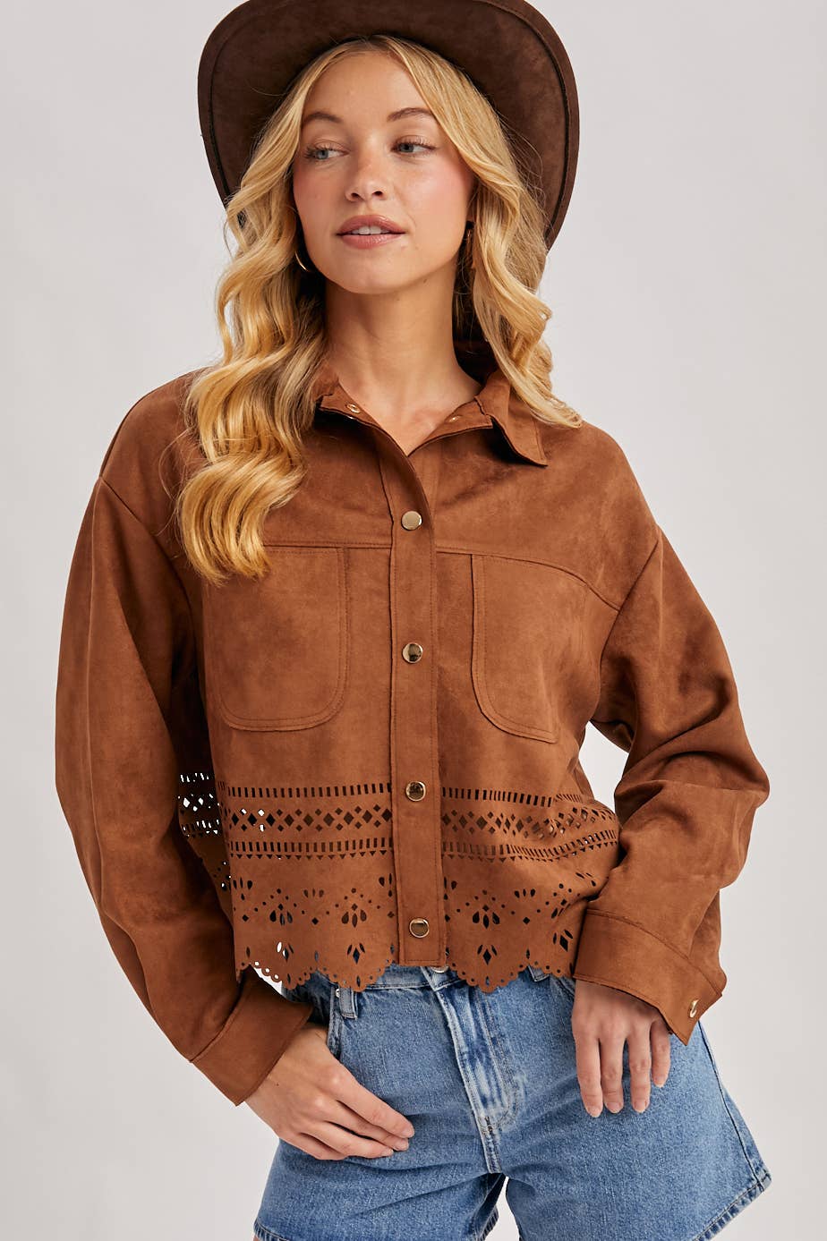 WESTERN BUTTON DOWN DIE-CUT JACKET
