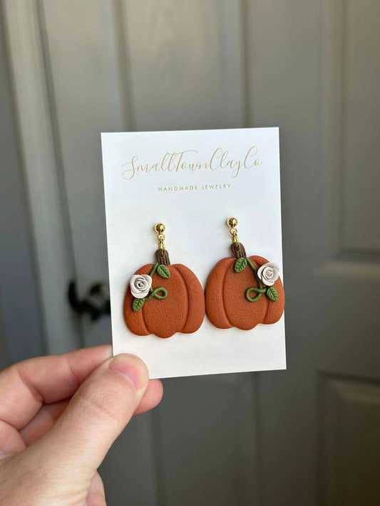 Pumpkin rose dangle