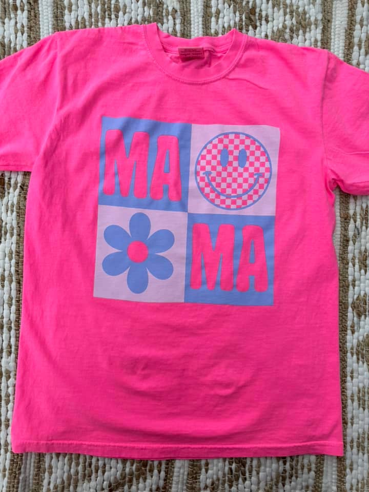 Mama Neon Pink Tee