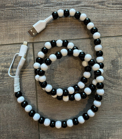 Beaded Phone Charger with Lightning & USB-C Cable