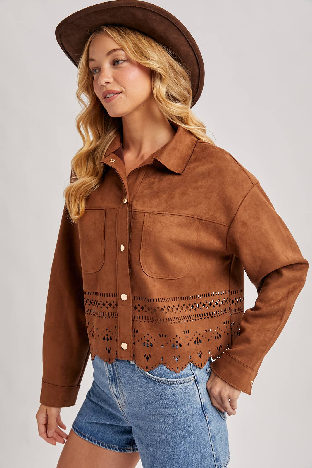 WESTERN BUTTON DOWN DIE-CUT JACKET