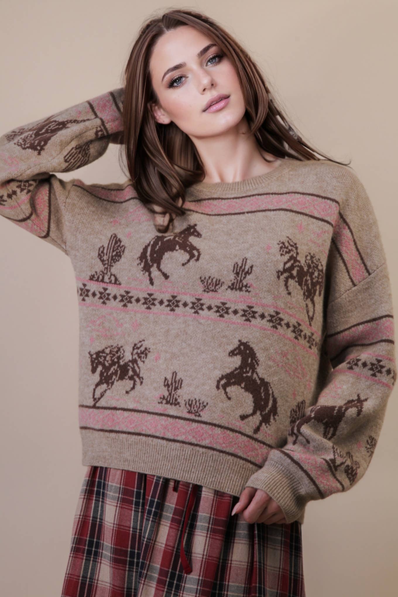 Oversized Western Knit Sweater