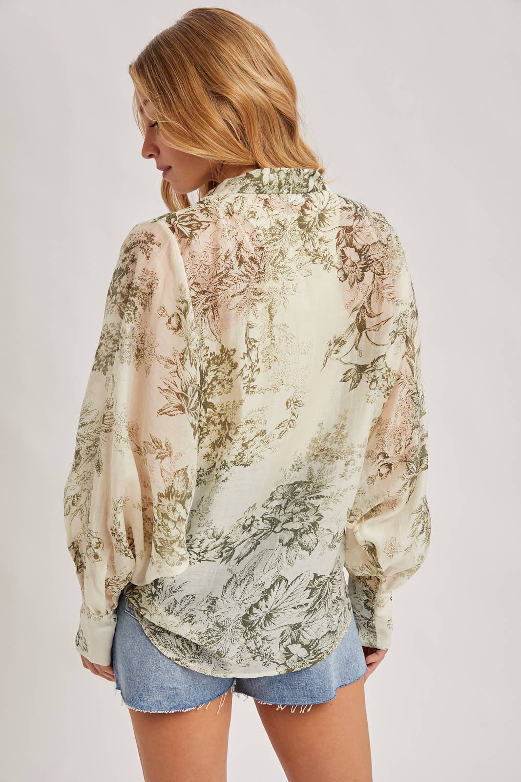 BOTANICAL BALLOON SLEEVE KIMONO