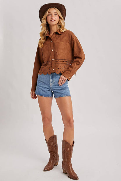 WESTERN BUTTON DOWN DIE-CUT JACKET