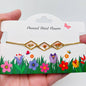 Dried Flowers Floral Geometric Charm Golden Bracelet