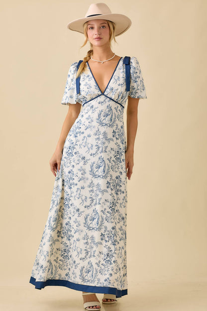 Pony Maxi Dress With Bubble Sleeve