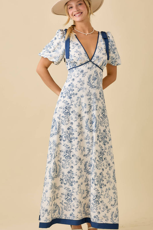 Pony Maxi Dress With Bubble Sleeve