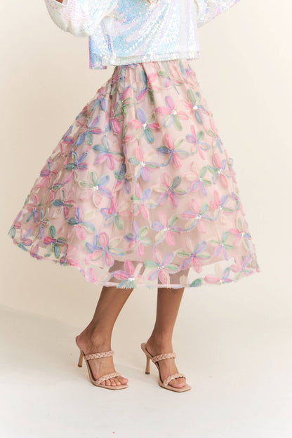 Chic Tulle Floral Skirt