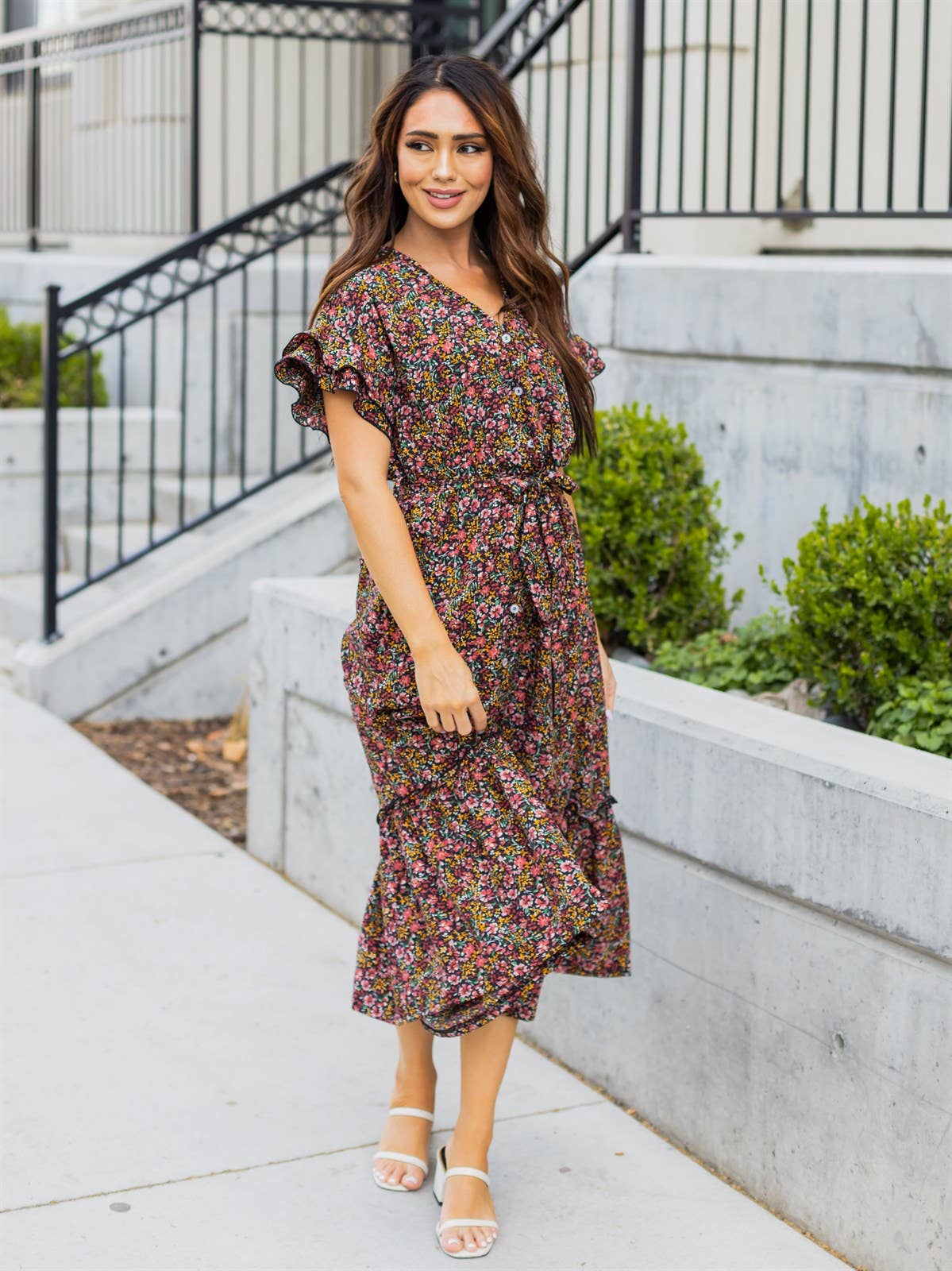 Floral Belted Dress