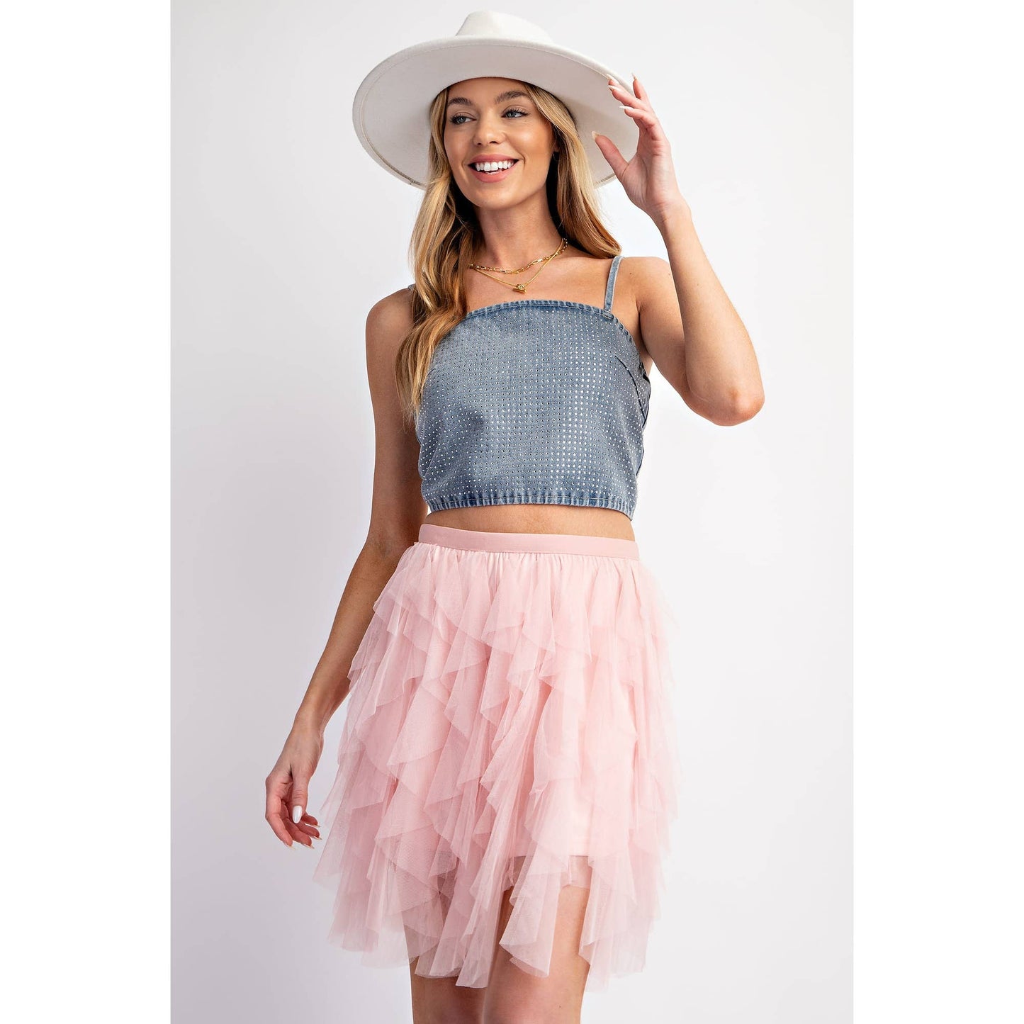 CASCADING TULLE MINI SKIRT