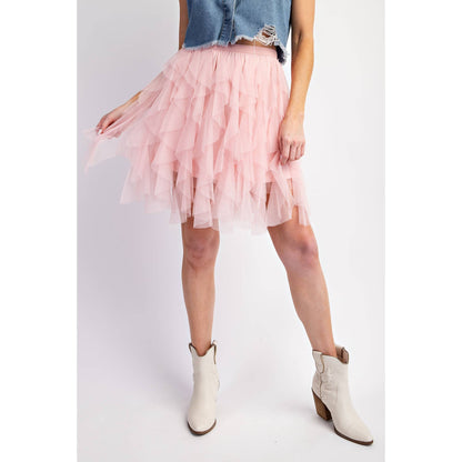 CASCADING TULLE MINI SKIRT