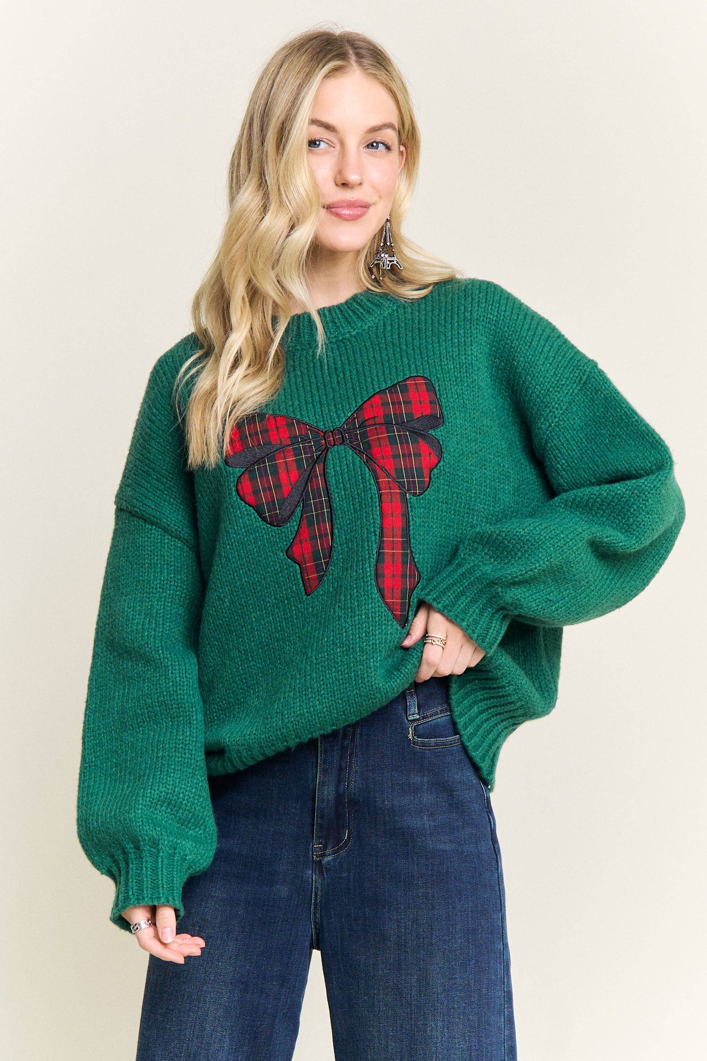 Plaid Bow Sweater