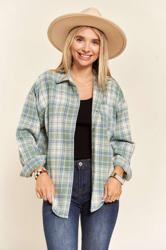 Classic Plaid Shirt in Sage