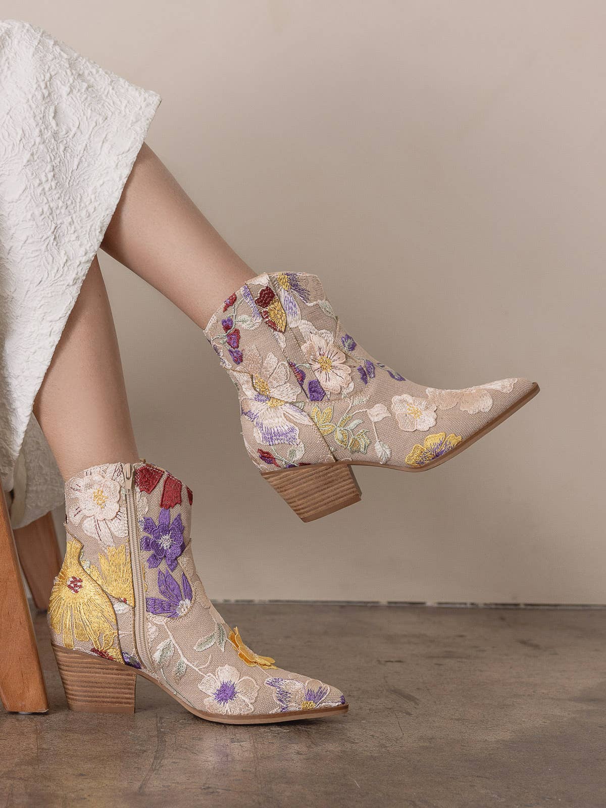 The Wanda Floral Applique Bootie