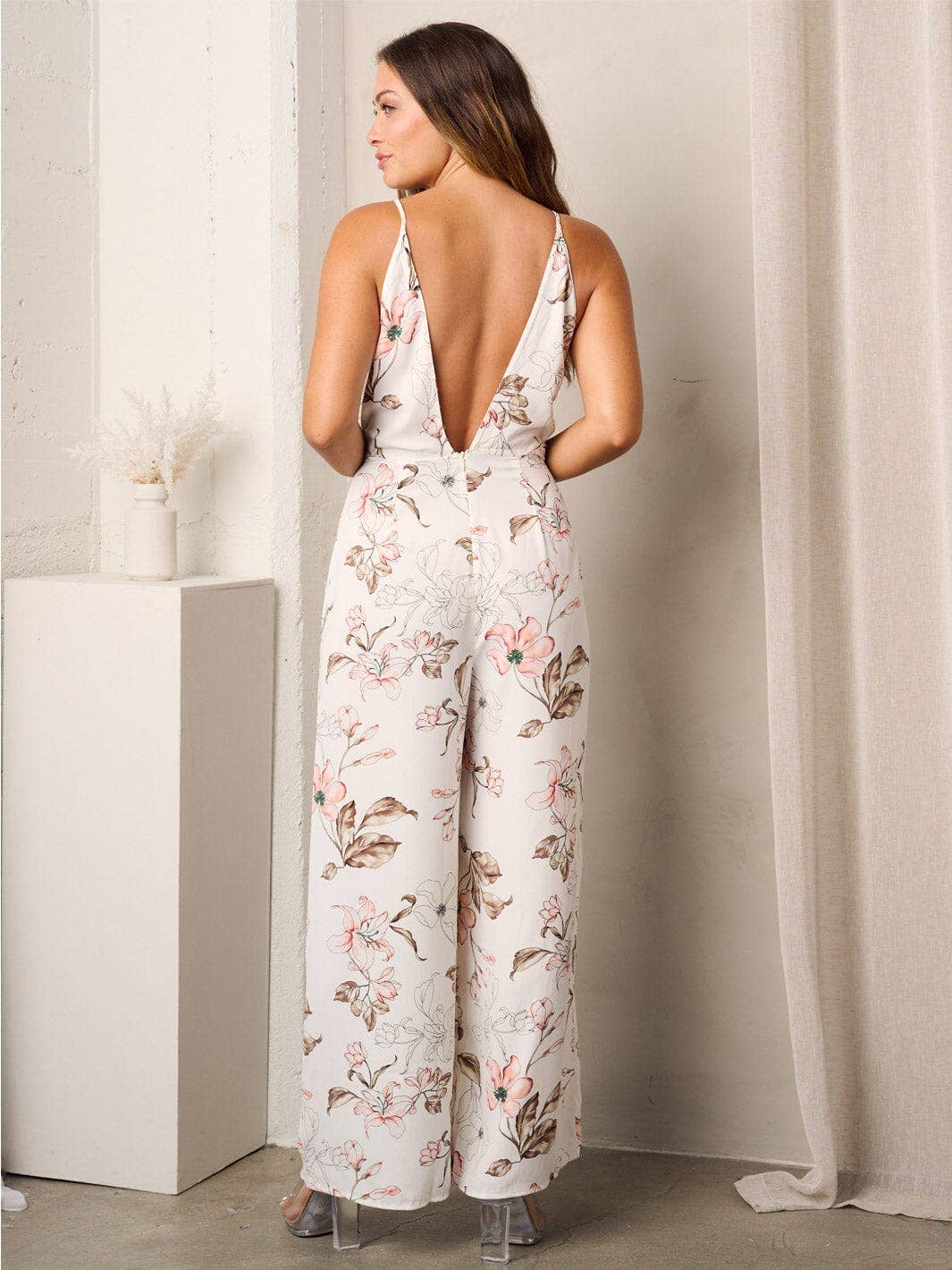 Floral Open Back Jumpsuit