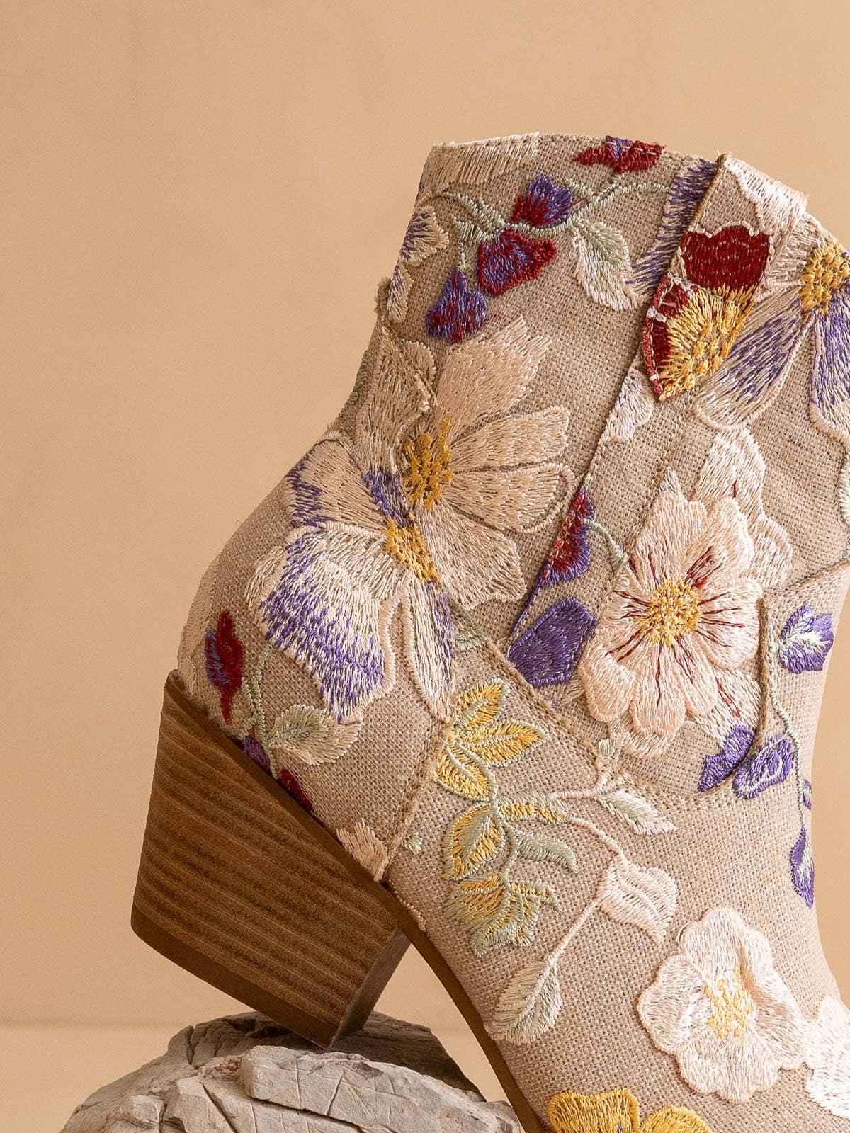 The Wanda Floral Applique Bootie