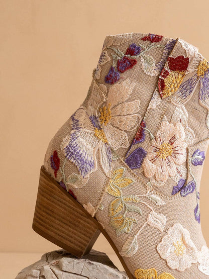 The Wanda Floral Applique Bootie