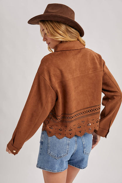 WESTERN BUTTON DOWN DIE-CUT JACKET