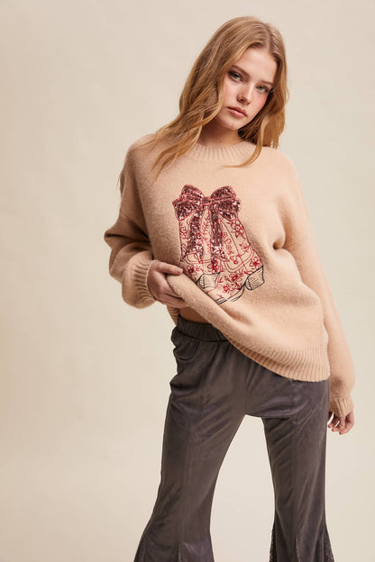 Sequin Cowboy Boot Sweater