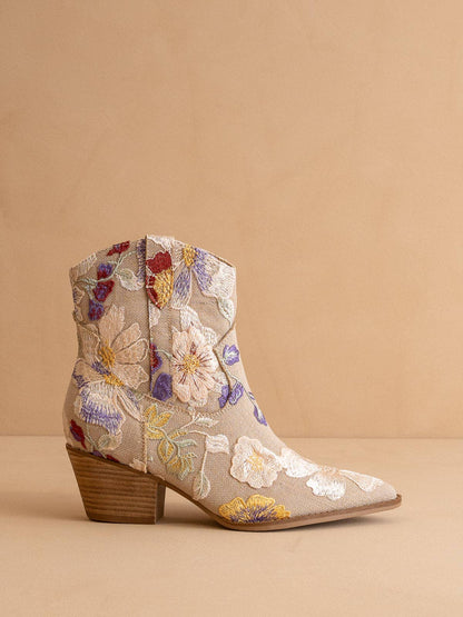 The Wanda Floral Applique Bootie
