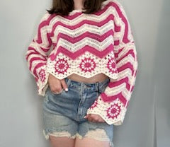 Chevron/Floral Pattern Crochet Top