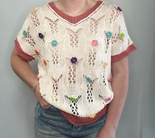 Delicacy Embroidered Flower Sweater