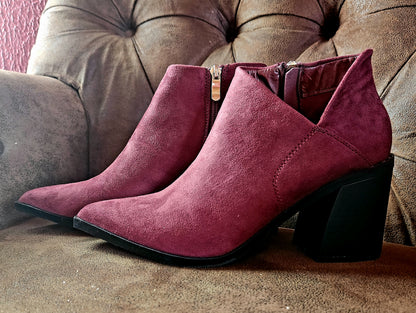 Burgundy Cutout Bootie